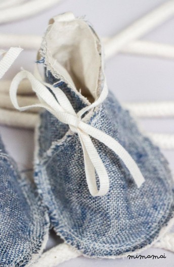 Linen baby slippers