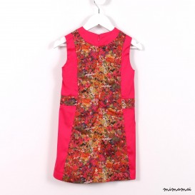 Panelled Dress pink splatter