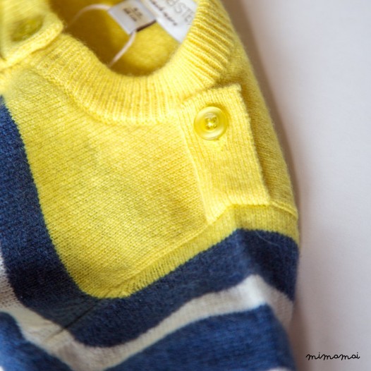 Striped Cardigan - Yellow / Navy
