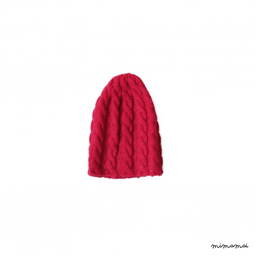 Gorro de tran&ccedil;as encarnado