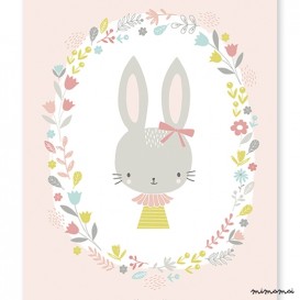 Affiche b&eacute;b&eacute; enfant lapin fille