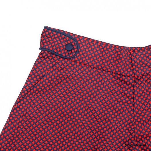 Epaulette Flare Shorts red and navy