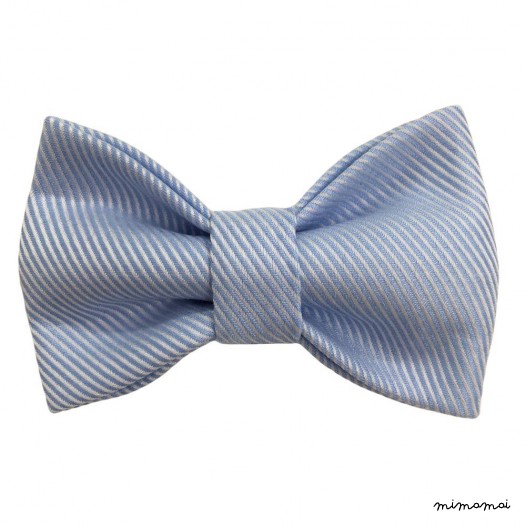 Child blue bow tie, cotton satin