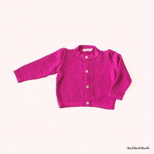 Wave Cardigan | Bright Pink