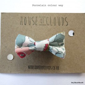Liberty Fabric Bow Hair Clip - Porcelain