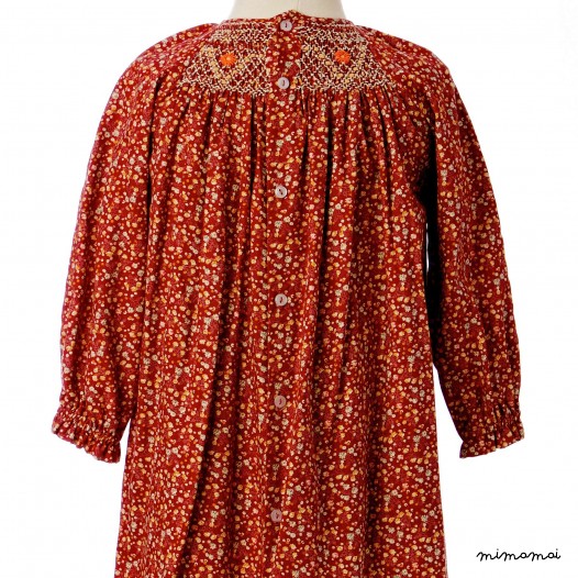 East Slope Colorado Skipper smocked Long sleeve dress
