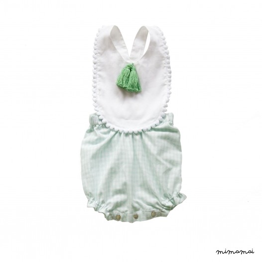 Twinkle Romper | Mint Plaid