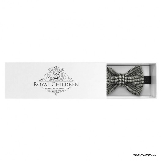 Child black and white bow tie, wool