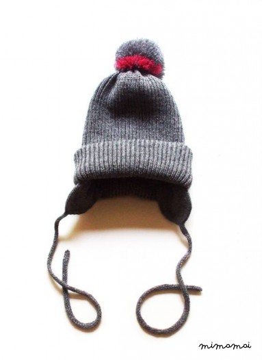Babies/Children's Double knitted Virgin wool beanie with Pom-Pom/winter hat/bonnet/pom-pom hat