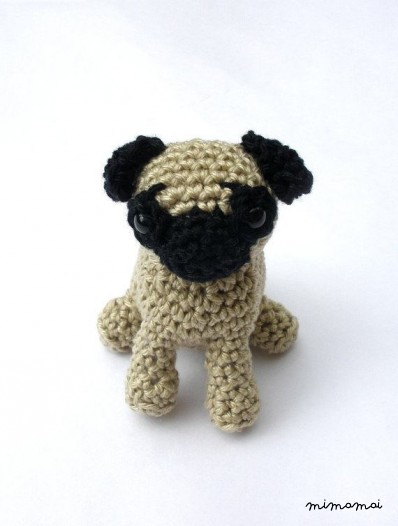 Pug Stuffed Animal, Crochet Pug Dog