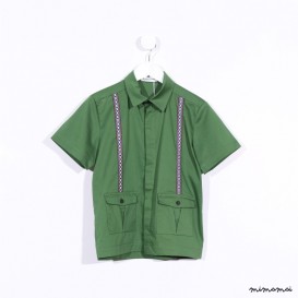 Short-sleeved Suspenders Shirt green
