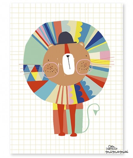 Affiche bebe lion moderne