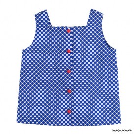 Square Neck Top blue dots