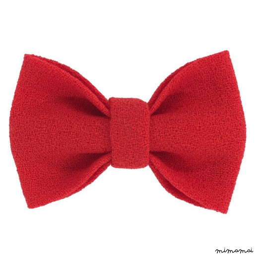 Child red bow tie, wool crepe