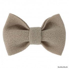 Child beige bow tie, wool crepe