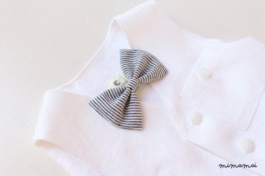 White linen boy christening outfit