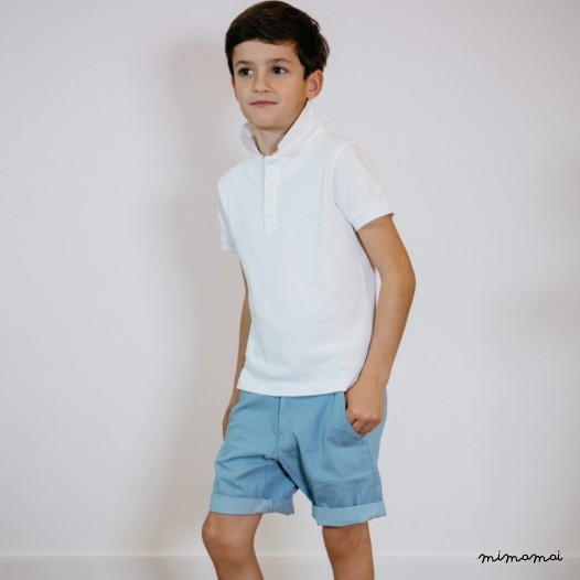 Polo en piqu&eacute; blanc Arthur