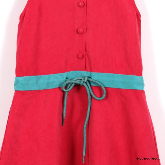 Sleeveless Tie-waist Dress pink
