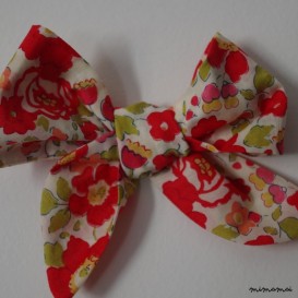 Barrette gros noeud Liberty Betsy rouge 