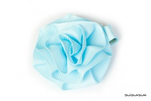 Rosette Hair Clip - Pastel Blue