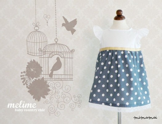 Little girl First Birthday dress, Polka dots