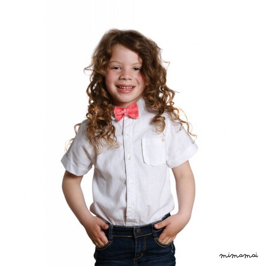 Child coral "Liberty" patternbow tie