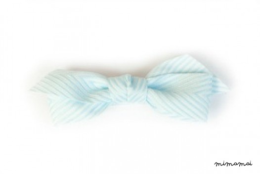 Thin Chevron Hairbow Light Blue