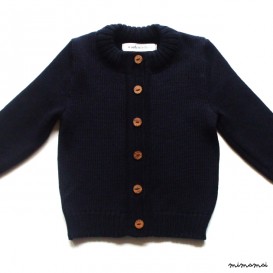 Babies/Children's lightweight merino wool cardigan/round collar/crew neck/sweater