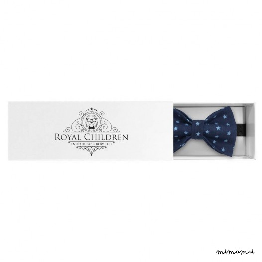 Child blue with pastel-blue stars bow tie, cotton