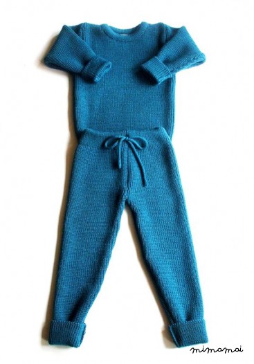 Babies/Children's/Toddlers Virgin wool round neck sweater and pants set