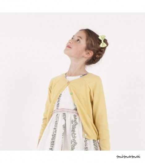 Bow Clip in Stripe, Lemon