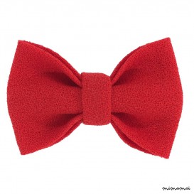 Child red bow tie, wool crepe
