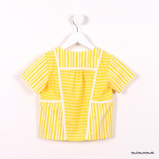 Graphic Lines Top yellow stripes