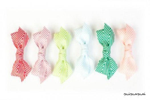 Thin Chevron Hairbow Light Blue