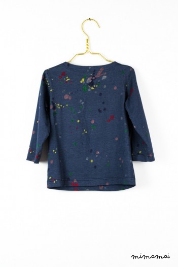 Caspar t-shirt in dark blue with the paint splatter print
