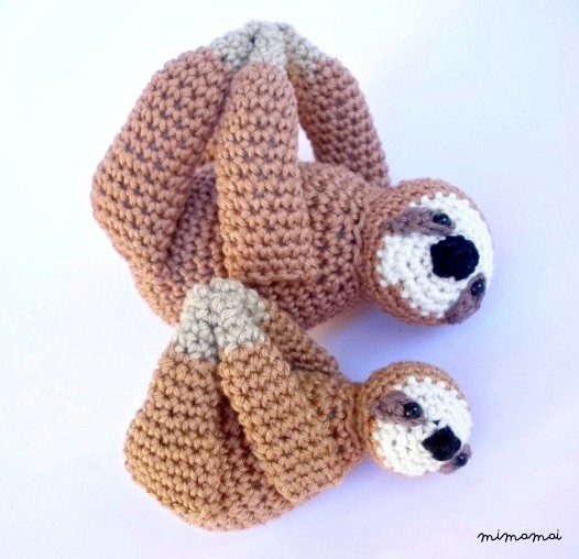 Mother and Baby Sloth Stuffed Animals