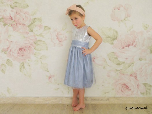 Luxury Italian Design Party Dress Gray