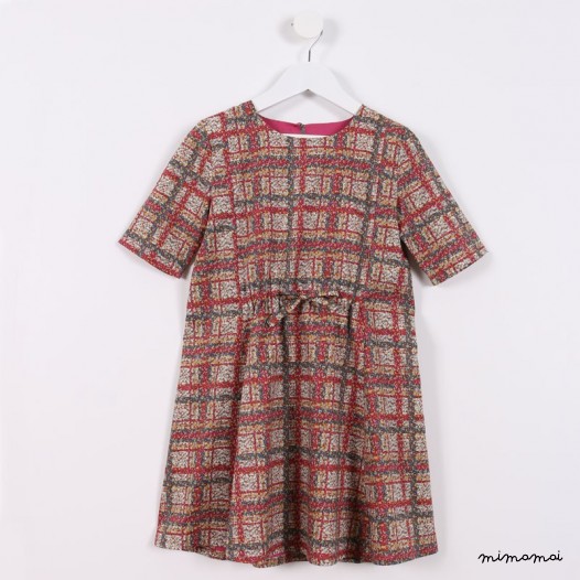 Flare T Dress orange and green