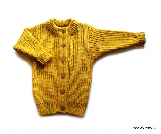Babies/Children's lightweight merino wool cardigan/round collar/crew neck/sweater