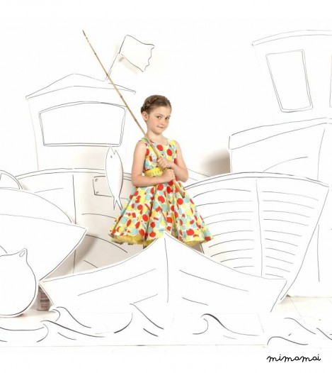 Girls Clara Dress in Floats