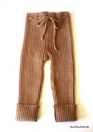 Babies/Children's/Toddlers knitted merino wool high waist Leggings/pants/trousers/2x2 rib knit