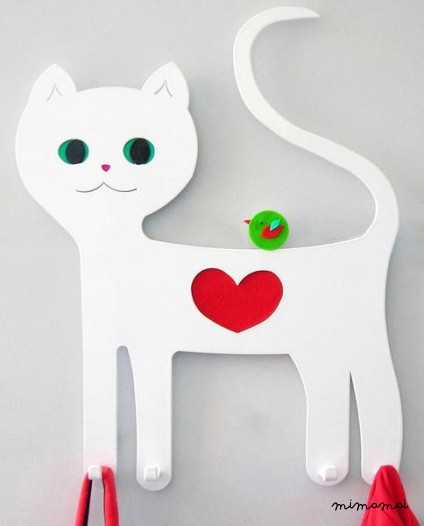 Perchero Gato Blanco