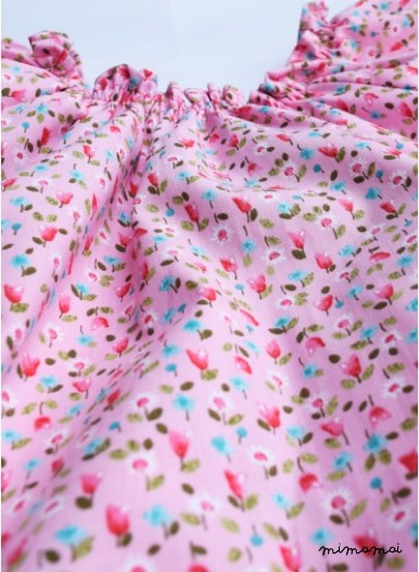 Roushed flower dress