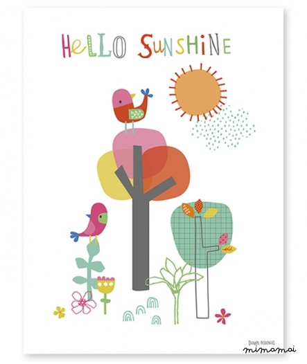 Affiche d&eacute;co enfant oiseaux