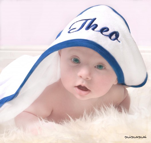 Baby Towel With Royal Blue Trim