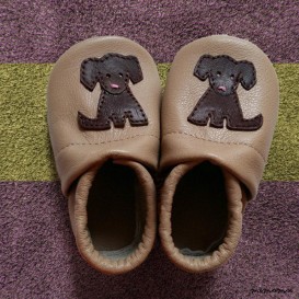 Pantofole pantofole - scarpa suola morbida a mano in pelle - marrone in pelle