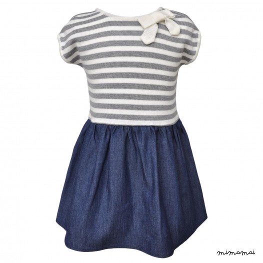 Kira Dress Grey Cream