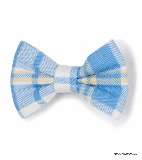 Hair Bow clip in Blue Check