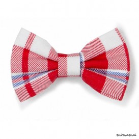 Hair Bow clip in Red Check