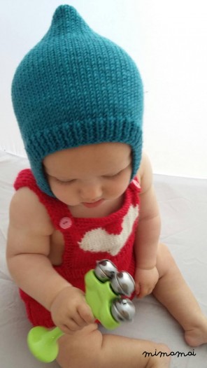 baby hat, knitted pixie cap, baby winter hat, new born photo prop 0-6 months